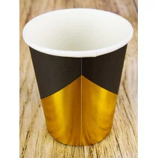 Бумажные стаканы с тиснением Стильный чёрный, 250 мл, 6 шт ФЛ-2795