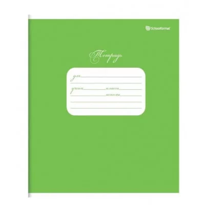 Тетрадь 12 л. частая кос. линия ЗЕЛЕНАЯ мел. карт. ВД-лак 110100