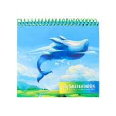 Скетчбуки А6+ для карандаш зарис Кит (спираль сверху, гл лам,мяг.обл,жест подл,64л,60г) С64-5270