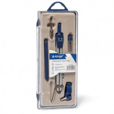 Готовальня Alingar 6 предметов пластиковый футляр  1шт AL4509