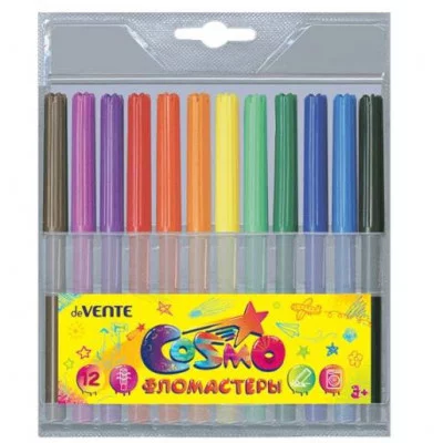 Фломастеры 12цв "Cosmo" смываемые вент колп   DEVENTE 5081310 231847