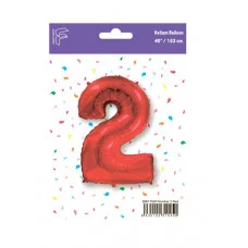 Шар (40\'\'/102 см) Цифра, 2, Красный, 1 шт. в уп. B901762R