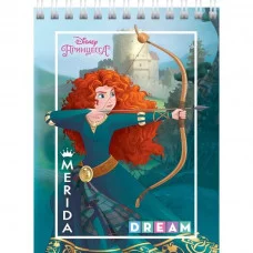 Блокнот 40л А6ф клетка Обл. мелованный картон на гребне -Принцессы- DISNEY РУ-00007285