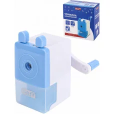 TM"Profit"Точилка для карандашей механическая 1 отв (ТК-4647) пластик корп, d = 8 мм, голубой/белый ТК-4647