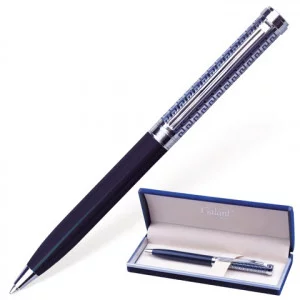Ручка подарочная шариковая GALANT "Empire Blue", корпус синий с серебристым, хромированные детали, пишущий узел 0,7 мм, синяя, 140961