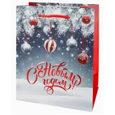Dream cards Пакет подароч. с мат.лам. и глит. 18х23х10 см (M) Новогодний вечер 190гППК-2305