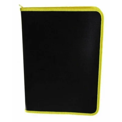 Папка 1 отделение, А4 325х230х25 мм, Пчелка, пластик, без дизайна, молния вокруг, "Черная/Желтая" ПМ-А4-11