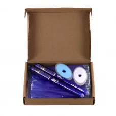 Набор ручка гелевая пиши-стирай Alingar, 2 шт+стержни 50 шт+2 ласт, 0,5 мм, синяя, игол. наконечник. круг. цв. пласт. корпус, карт. уп. AL8773/1