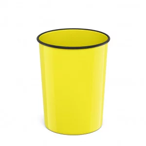 Корзина для бумаг литая пластиковая ErichKrause Neon Solid 13.5л желтый 58081