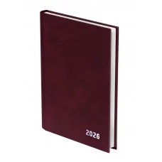 Ежедневник датированный 2026 145х215 мм, А5, STAFF, обложка бумвинил, бордовый, 117306