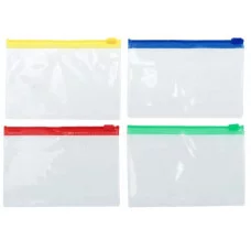 Папка-конверт на молнии формат А7+ 200мкр прозрачная молния МИКС 8,5*13см 548614