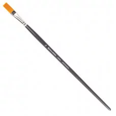 Кисть художественная профессиональная BRAUBERG ART "CLASSIC", синтетика жесткая, плоская, № 14, длинная ручка, 200669