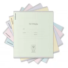 Тетрадь школьная ученическая ErichKrause® Классика Pastel ассорти, 12 листов, частая косая линейка  48800