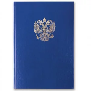Книга учета 96л, А4 200*290мм, BRAUBERG клетка, бумвинил, герб, фольга, блок офсет, 130141