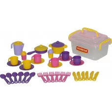 Набор детской посуды "Настенька" на 6 персон (38 элементов) (в контейнере) 56580