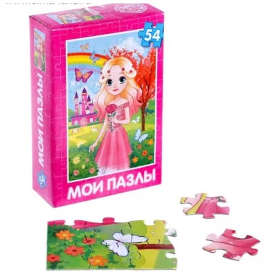 Пазл "Прекрасные принцессы" mini 54 детали в коробке 54191(19716-197