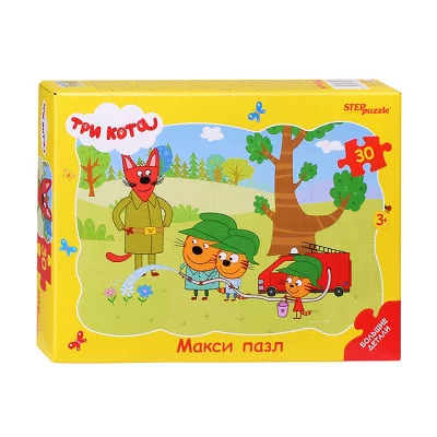 Контурный Макси-пазл 30 эл. "Три кота" (АО "СТС") 64008