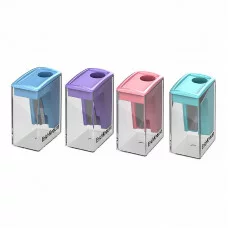 Точилка пластиковая ErichKrause City Mini Pastel с контейнером ассорти, 1шт 61277
