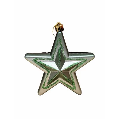 Набор ёлочных подвесок 4 шт Яркие звезды,10 см,фисташковый НУ-0443