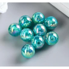 Набор бусин для творчества пластик "Перламутр голубой" набор 20 гр 1,6х1,6 см 3775549