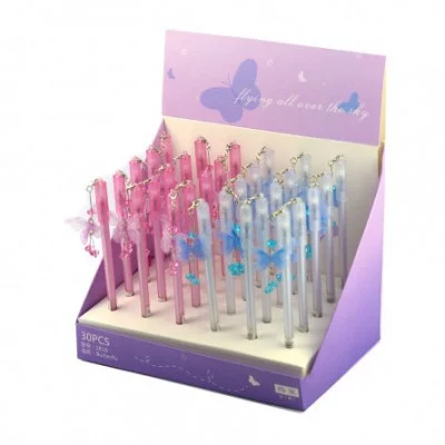 Ручка подарочная гелевая, Alingar, "Волшебная бабочка" синяя, 0,5 мм., цветной корпус AL7175