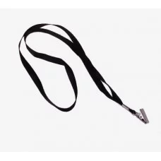 Лента для бейджа ширина-9-10мм,длина-80см с металл прищепкой ЧЕРНАЯ 593866