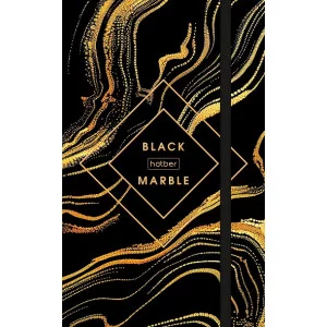 Записная книжка, Hatber, Black marble А6, 80-50л, 80-50ЗКт6Вгр_32859