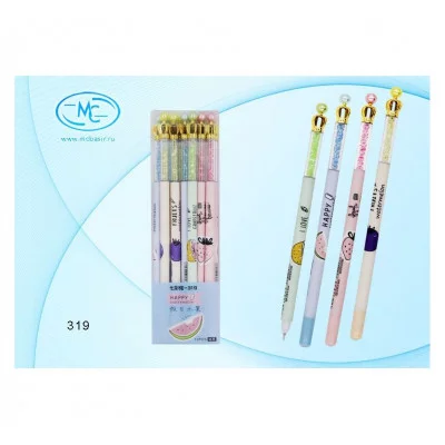 Ручка пишет-стирает гелевая Fruits цветной корпус с рисунком ассорти 319P