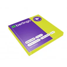 Самоклеящийся блок Berlingo Ultra Sticky 75*75мм, 80л. зеленый неон 270276