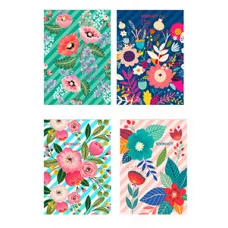 БЛОКНОТ А7 32л. ПОЛЕВЫЕ ЦВЕТЫ ассорти, на скрепке Б32-6036