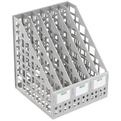 Лоток для бумаг вертикальный Стамм, сборный, 6 отделений, серый Стамм 098070