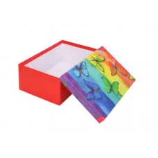 Коробка прямоугольная подарочная Радужные бабочки 23X16.5X9.5 см РазборКОР-7809