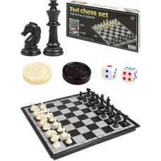Игра 3 в 1. Шахматы, шашки, нарды пластиковые на магните 27х27см.(Арт. И-0150) И-0150