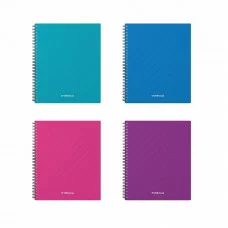 Тетрадь общая с пластиковой обложкой на спирали ErichKrause Glance Vivid, ассорти, А5+, 80 листов, клетка 53144
