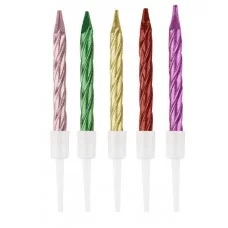 Свечи для торта с держателями MESHU "Mini", ассорти, 6см, 10шт 364812
