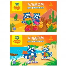 Альбом для рисования 08л А4 на скрепке Мульти-Пульти Приключения Енота 240239