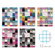 ТЕТРАДЬ 12Л, КЛ. "КОТОМАНИЯ" ассорти ТК1777