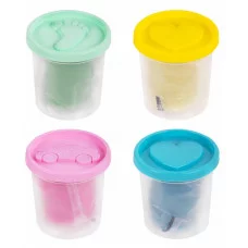 Пластилин-тесто для лепки BRAUBERG KIDS, 4 цвета, 560 г, пастельные цвета, крышки-штампики, 106717