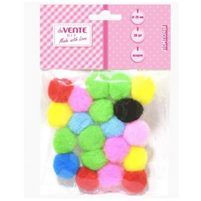 Помпоны в наборе ассорти 20шт d25 е/п DEVENTE 8000802 182671
