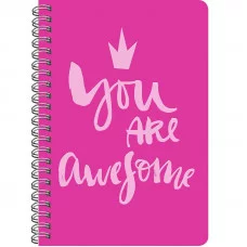 Тетради А5 на гребне 80 л LIGHT BOOK. Обл.: гибкий прозр.пластик, мотивирующие надписи. Подложка перепл. картон. Блок в клетку 70 г/м, скр. угл инд/уп LIGHT BOOK. Розовый ТПЛБ58048