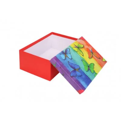 Коробка прямоугольная подарочная Радужные бабочки 31X23X13.5 см РазборКОР-7809