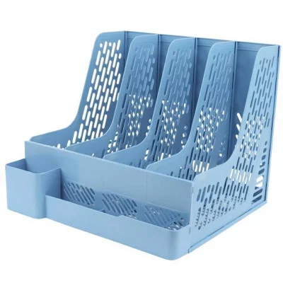Лоток вертикальный 4 отделения голубой DV-14924-4