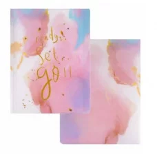 Папка с 40 вкладышами Alingar А4 310х235 мм пластик 400 мкм мраморный дизайн с надписью "Ready" розовый 1шт AL12806/1