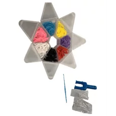 Набор цветных резиночек для плетения браслетов, 500 шт + станок,крючок,S-клипсы,рогатка TZ-32154