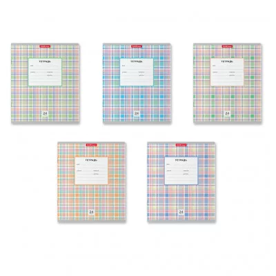 Тетрадь 24л клетка мелов "Шотландка" ассорти ERICH KRAUSE 42600 022404