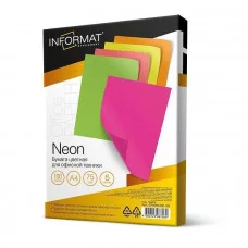 Бумага inФОРМАТ NEON MIX 5х20 л. 80 г/м2 А4 интенсив 155878