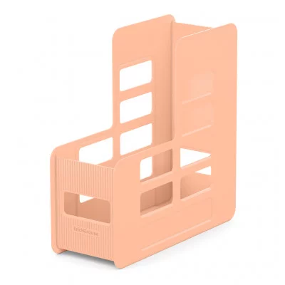 Подставка для бумаг вертикальная пластиковая ErichKrause Techno Pastel Bloom 100мм персиковый 61502