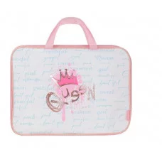Папка на молнии А4 КОРОНА  с ручками внут.карман дизайн с фольгой 350х265x45мм П-1190