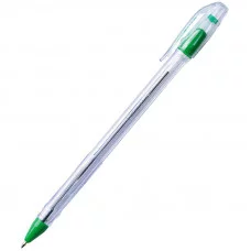 Ручка шариковая Crown "Oil Jell" зеленая, 0,7мм, штрих-код 208937