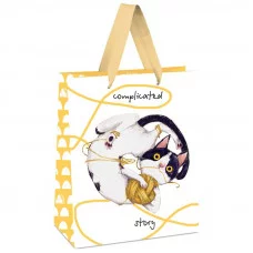 Пакет подарочный 1шт 18*23*10см MESHU "Complicated story", белый крафт 339765